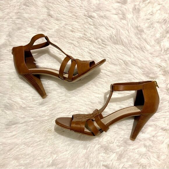 Cole Haan Cady High Heeled Strappy Sandals Brown Tan Size 6.5 - Picture 1 of 9